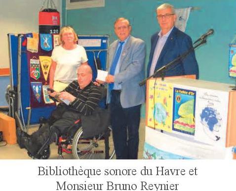 Remise de cheque pour la BS du Havre par le Lions Club "Vallée d'Or"